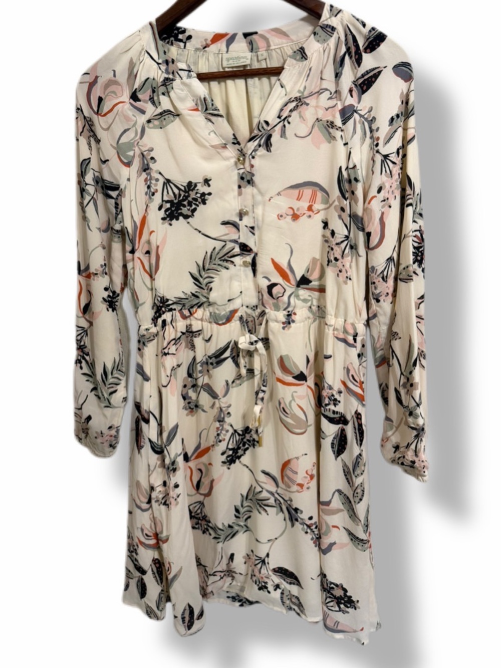 Spartina 449 Floral Print Drawstring Waist Dress Size Small